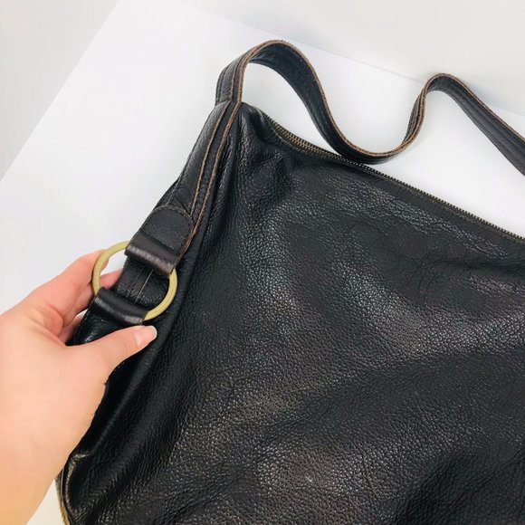 Banana Republic Brown 100% Leather Curved Hobo Bag - Picture 2 of 9